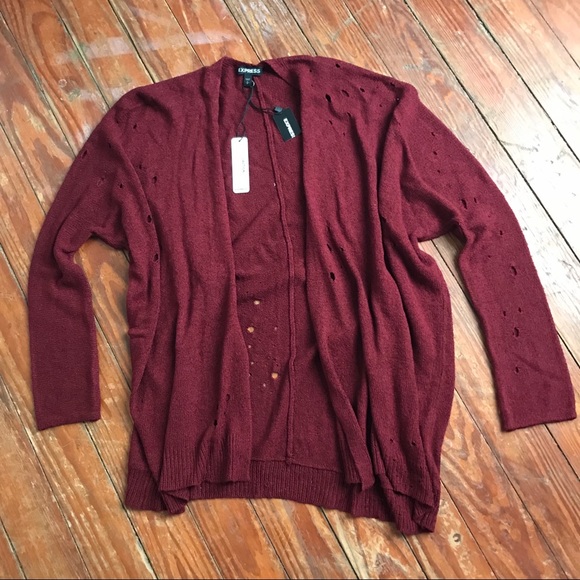 NWT•Express•Distressed Cardigan•S M L - Picture 3 of 5